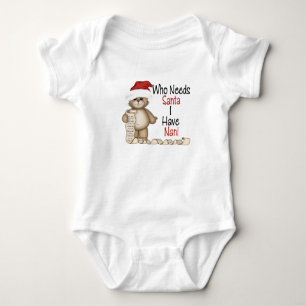 Body Para Bebê Engraçado quem precisa o papai noel Nani