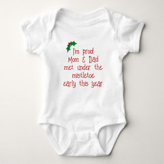 Body Para Bebê Engraçado Red & Green Holiday Mistletoe Baby Bodyf
