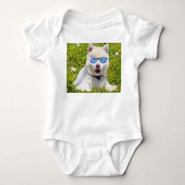 Body Para Bebê Engraçado Rouco Puppy. (Frente)