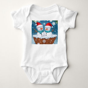 Body Para Bebê Engraçado Snowmen