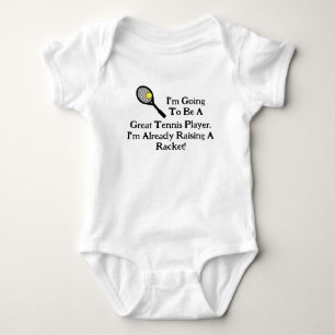 Body Para Bebê Engraçado Tênis-Shirt De Bebê A Levantar Um Racket