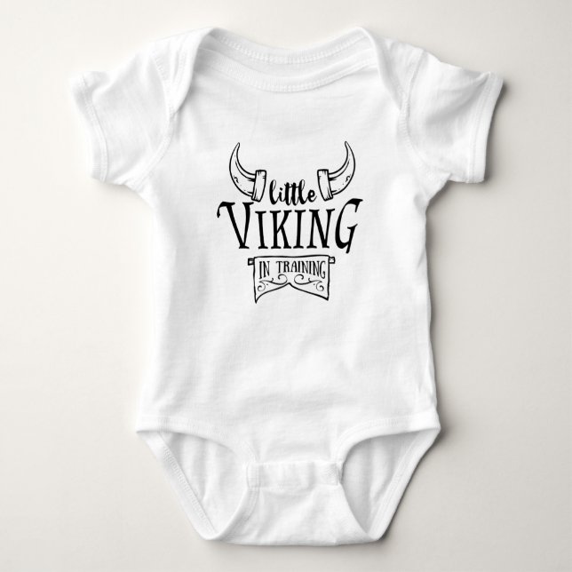 Body Para Bebê engraçado viviking no treinamento de T-Shirt (Frente)