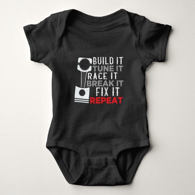 Body Para Bebê Entusiastas do Automóvel Tuner Workshop Mecânicos (Frente)