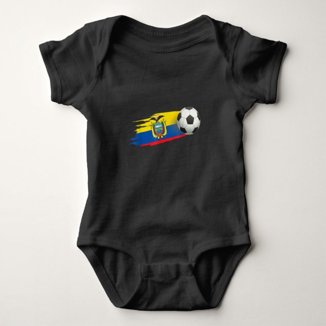 Body Para Bebê Equador Bola de Futebol Equador Jersey - Equador (Frente)