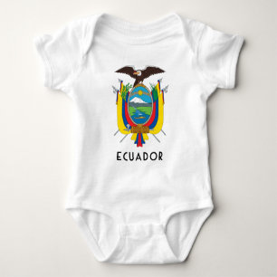 Body Para Bebê Equador - símbolo/casaco de armas/bandeira/cores/