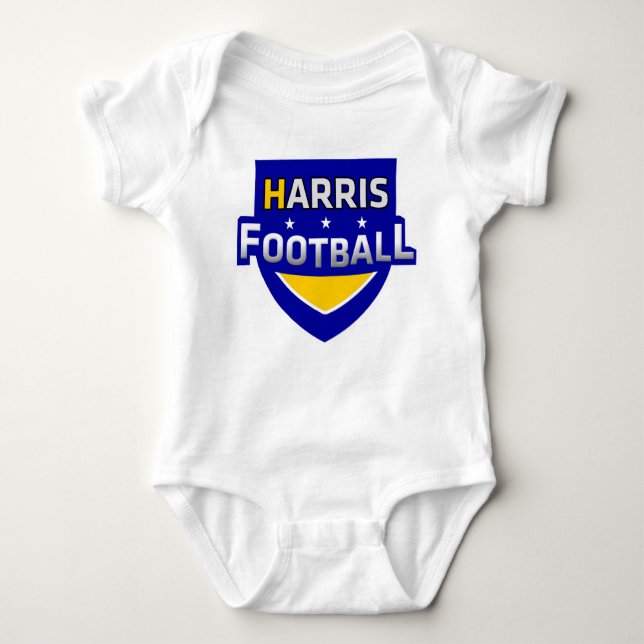 Body Para Bebê Equipamento do bebê do futebol de Harris (Frente)