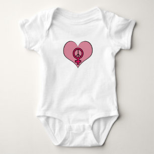 Body Para Bebê Equipamento feminista do bebê do coração do