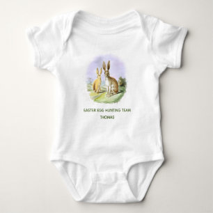 Body Para Bebê Equipe de caça ao ovo de Páscoa personalizada Bunn