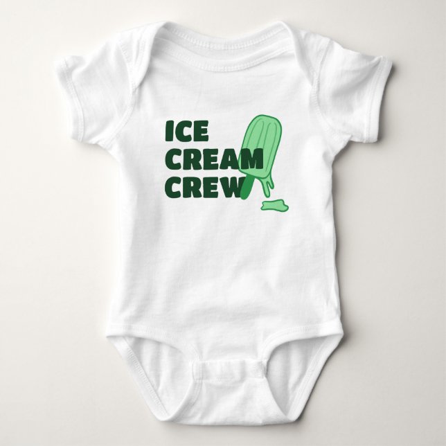 Body Para Bebê Equipe de Sorvete Verde (Frente)