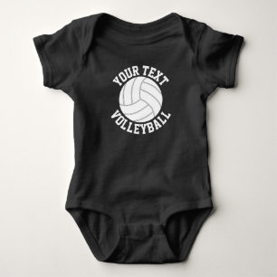Body Para Bebê Equipe do bebê do voleibol, nome do jogador &