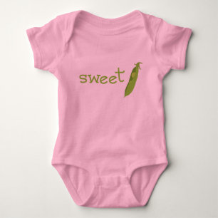 Body Para Bebê Ervilha doce cor-de-rosa Onsie