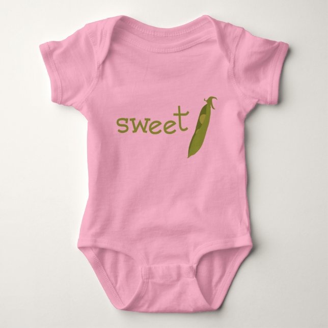 Body Para Bebê Ervilha doce cor-de-rosa Onsie (Frente)