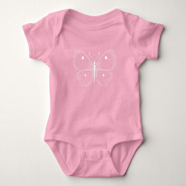Body Para Bebê Esboço Delicado Borboleta (Frente)
