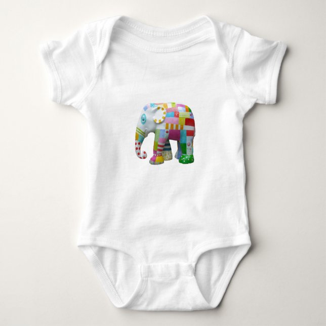 Body Para Bebê Escoamento retro elefante-cônico (Frente)