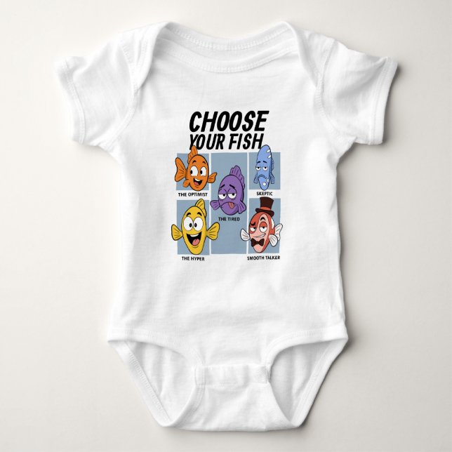 Body Para Bebê Escolha Seu Peixe Peixe Engraçado (Frente)