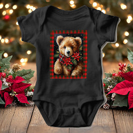 Body Para Bebê Escolhas de Cores de Natal Fofas de Ursinho de Pel