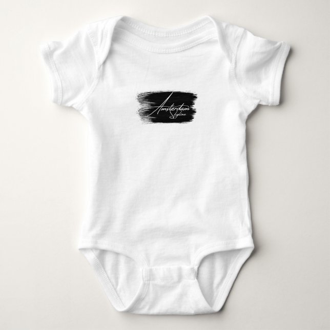 Body Para Bebê Escrevendo Skyline Amsterdã (Frente)