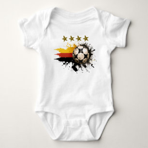 Body Para Bebê Esfera de futebol com bandeira alemã e quatro estr