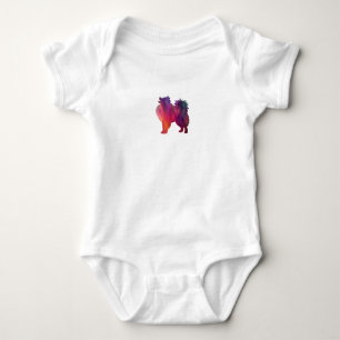 Body Para Bebê Eskimo Americano Cachorro Geo Silhoule Purple