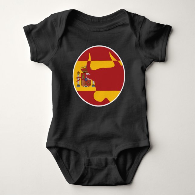 Body Para Bebê Espanha Taurus Bandeira Nacional Espanhola (Frente)