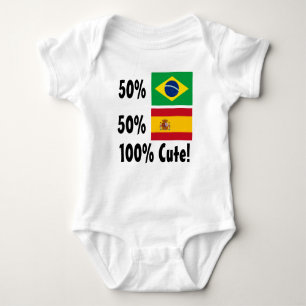 Body Para Bebê Espanhol 100% do brasileiro 50% de 50% bonito