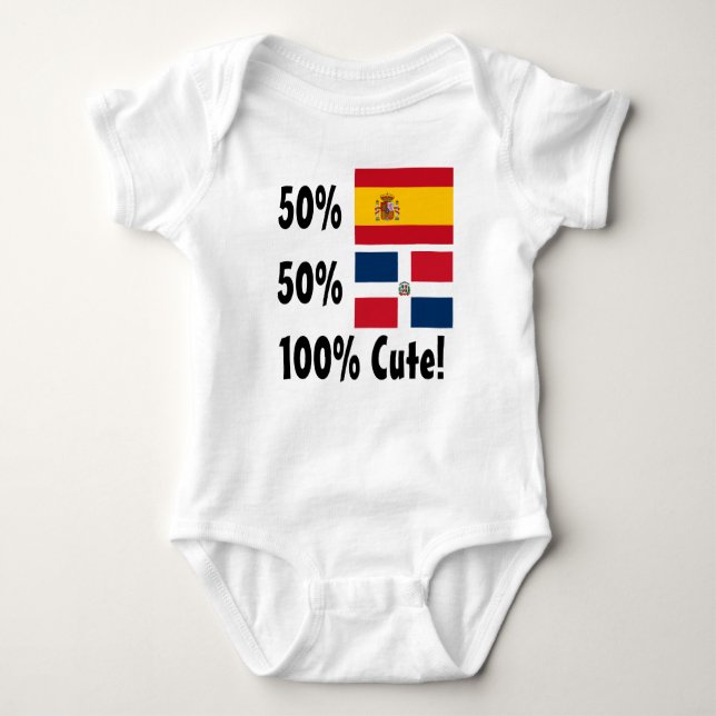 Body Para Bebê Espanhol 100% do Dominican 50% de 50% bonito (Frente)