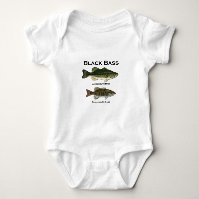 Body Para Bebê Espécie do baixo preto (largemouth - smallmouth) (Frente)