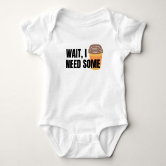 Body Para Bebê Espere, Preciso De Café - Engraçado Desenho De Cot