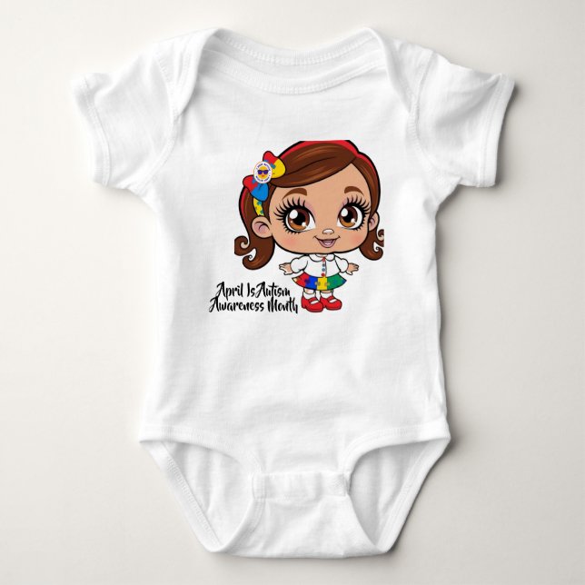 Body Para Bebê "Espírito Radiante: Uma Menina Celebrando Autismo (Frente)