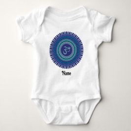 Body Para Bebê Espiritual Mandala Om Purple Aqua Blue Personaliza