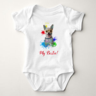 Body Para Bebê Esplash Art Cute Chihuahua Cachorro Bebê Roupa