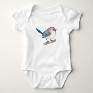 Body Para Bebê Esplêndida Fairy Wren Bird em Branch