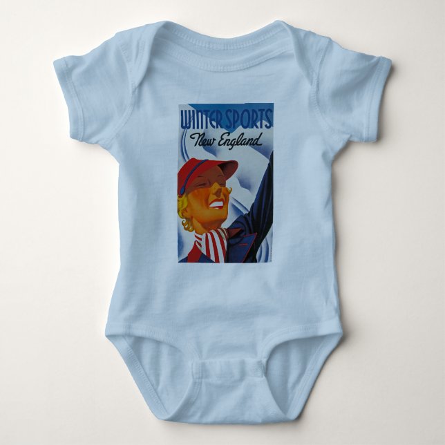 Body Para Bebê Esportes de Inverno Nova Inglaterra (Frente)