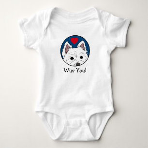 Body Para Bebê Espreitando Westie Wuv você! Bodysuit infantil