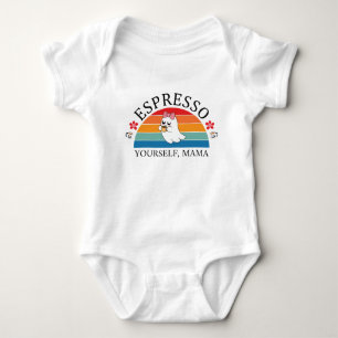 Body Para Bebê Espresso - Mama - Retro Rainbow Ghost