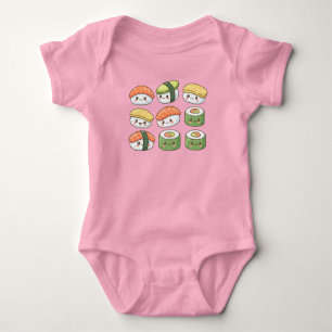 Body Para Bebê Esquadrão de Sushi Kawaii