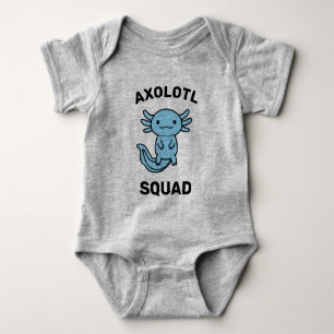Body Para Bebê Esquadrão engraçado e fofo de Axolote personalizáv