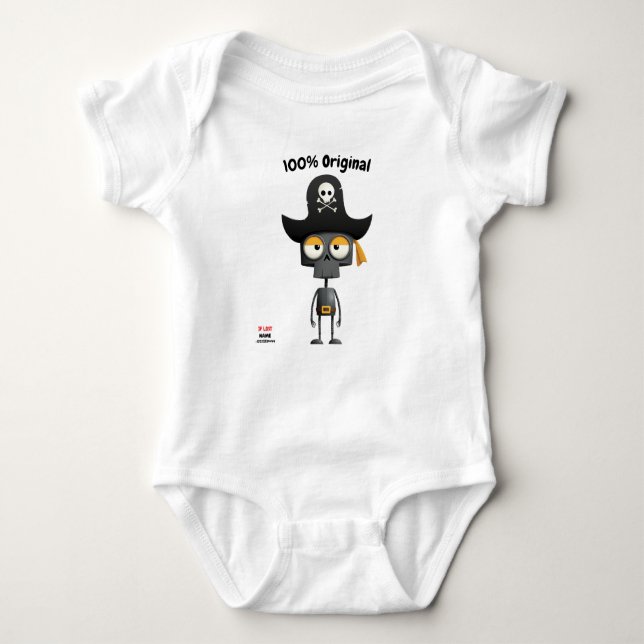 Body Para Bebê Esqueleto Pirata do Aventuro | Estilo Unisex Diver (Frente)