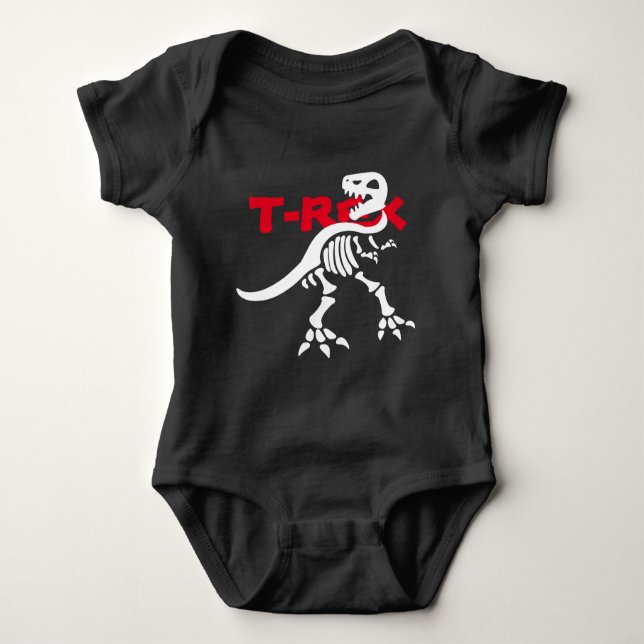 Body Para Bebê Esqueleto T-rex (Frente)