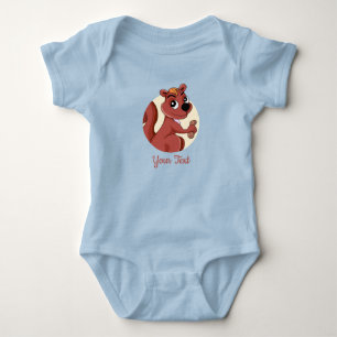 Body Para Bebê Esquilo de desenho animado bonito com um casaco de