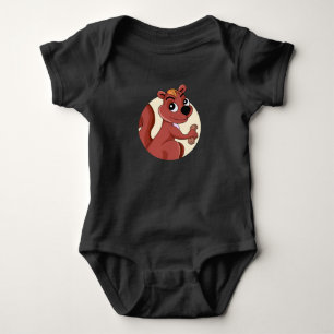 Body Para Bebê Esquilo de desenho animado fofo com um amendoim