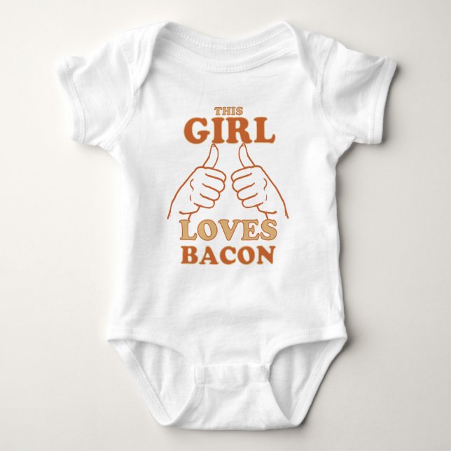 Body Para Bebê Essa garota ama Bacon Bacon Love Idea (Frente)