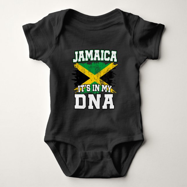 Body Para Bebê Está no meu DNA, o Orgulho jamaicano Jamaica Flag  (Frente)