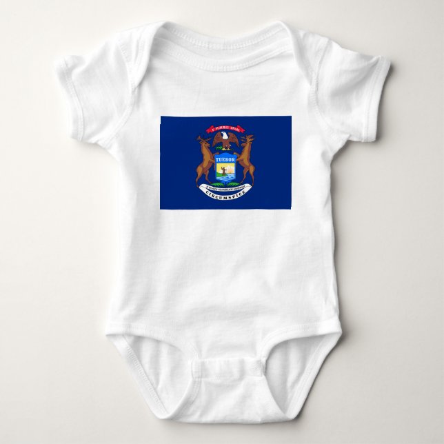 Body Para Bebê Estado da bandeira de Michigan (Frente)