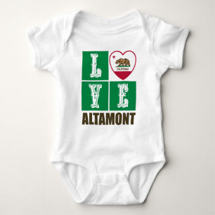 Body Para Bebê Estado da Califórnia Flag Heart Altamont