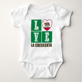 Body Para Bebê Estado da Califórnia Flag Heart La Crescenta