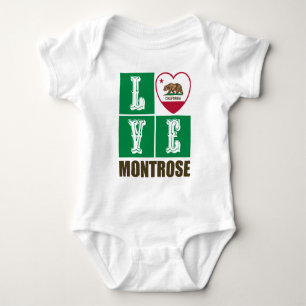 Body Para Bebê Estado da Califórnia Flag Heart Montrose