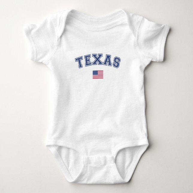 Body Para Bebê Estado do Texas USA Flag (Frente)
