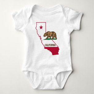 Body Para Bebê Estado do Urso e Bandeira da Califórnia
