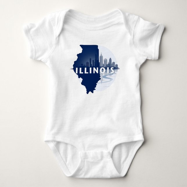 Body Para Bebê Estados Unidos da América do Illinois (Frente)